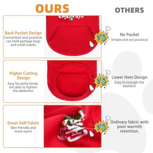 Christmas Dog Hoodie for Medium Large Dogs (Christmas Red / Large)