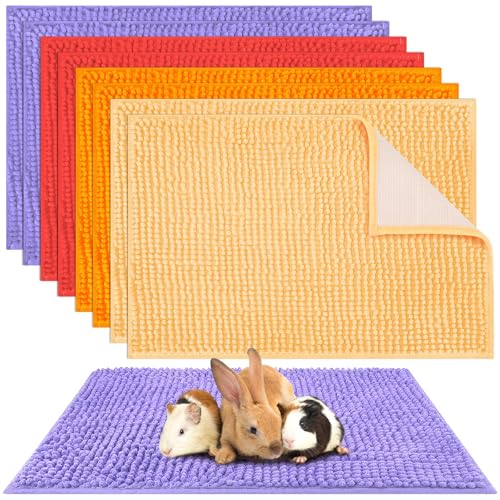 8 Pcs 24x16'' Guinea Pig Cage Liner (Beige, Brown, Red, Orange / 24x16'')