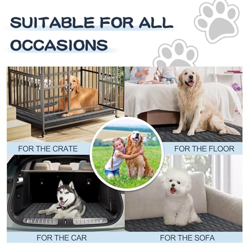 Dog Crate Mat (Upgraded Thick Black / 30.0"L x 19.0"W)