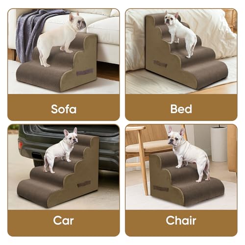 2 Step Pet Stairs for High Beds & Sofas (Brown / 2-step 11.8"H)