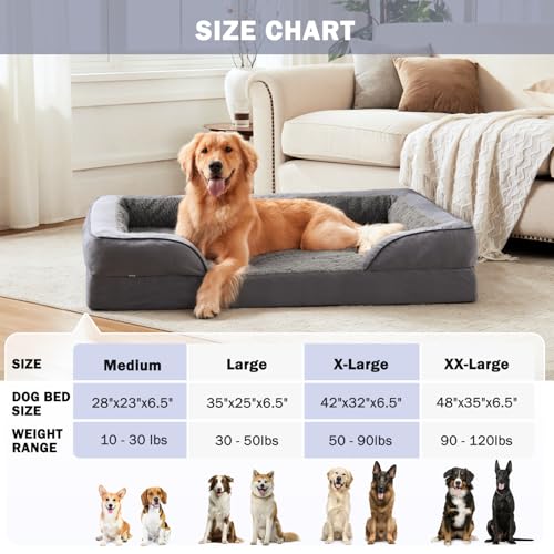 Orthopedic Dog Beds Large Sized (Dark Grey / XL (42"x 32"x 7"))
