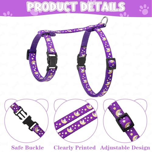2 Pack Cat Harness and Leash with Collar Set (Multicolor)