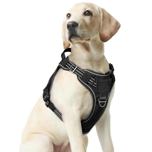 Tactical Dog Harness Medium Sized (M(chest:20.1"-33.9",neck:17.7"-22.3",back:7.5") / Black)