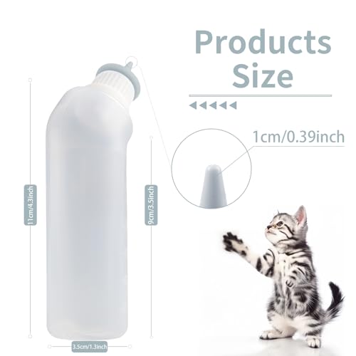 5Pack Kitten Bottle for Nursing Puppy Milk Kitten Bottles Feeding Kit Silicone Nipple for Newborn Pets Kittens