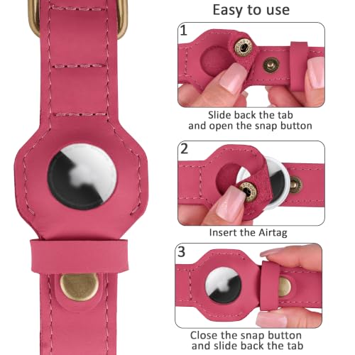 AirTag Dog Collar (Pink / S, 12"-15" Neck Fit)