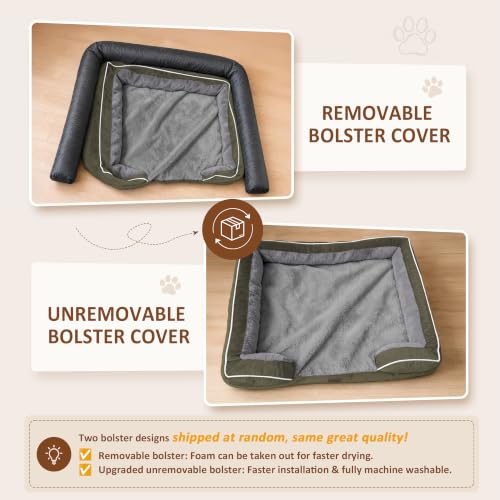 Waterproof Orthopedic Dog Beds for Extra Large Dog (45.0"L x 35.0"W x 8.5"Th / Dark Green)
