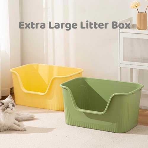 Extra Large Litter Box with High Sides 25.27" Lx17.83 Wx13.11 H (Green)