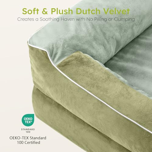 Dog Beds for Large Dogs (Dark Green / Large(36"L x 27"W x8.5"Th))