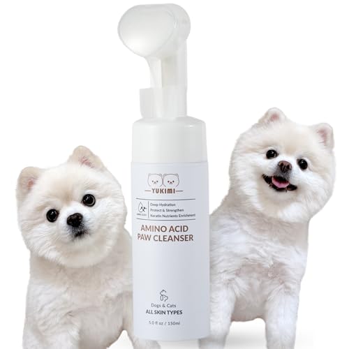 Premium Amino Acid Paw Cleanser with Silicone Bristle Brush for Dogs & Cats