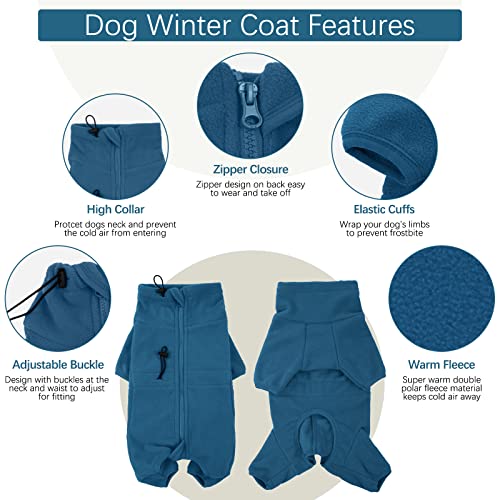Fleece Full Body Dog Suit (M / Turquoise)