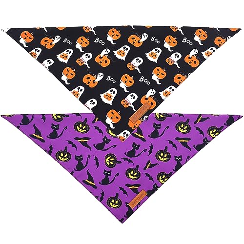 Halloween Dog Bandanas 2 Pack (Halloween 1 / Large)