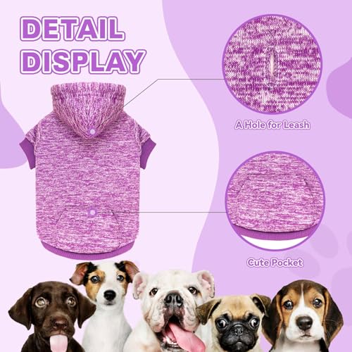 Dog Sweaters for Large Dogs Hoodie Fleece Dog Sweater Soft Clothes Sweatshirt with Pocket Hoodie for Large Dogs (X-Large / Purple)