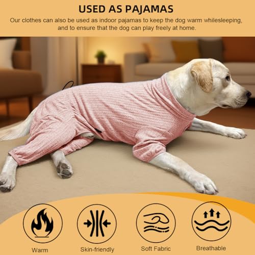 Dog Pyjamas PJS Sweater Clothing and Loungewear Suitable for Small to Medium Breeds of Dogs (Sweater Pink / L)