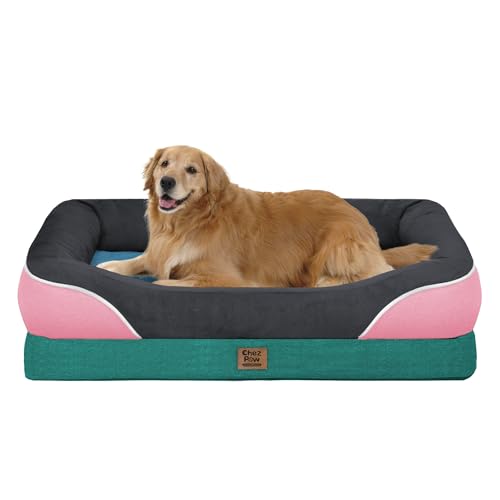 Waterproof Orthopedic XL Dog Bed for Large and Extra Large Dogs (Navy Blush / 42"L x 30"W x 7.5"Th)