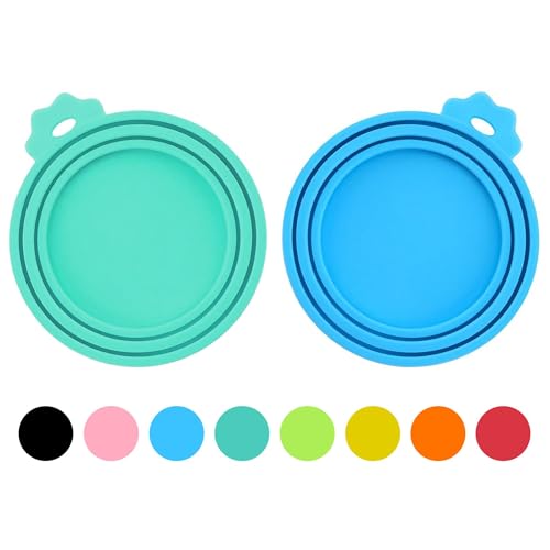 2 Pack Pet Food Can Covers (Teal/Blue)