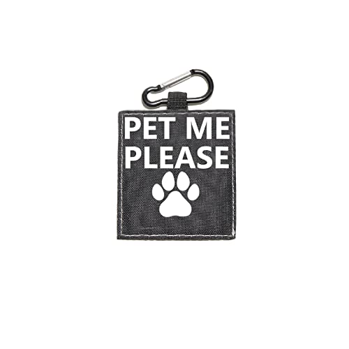 Funny Dog Leash Sleeve Pet Me Please Dog Leash Wrap Wrap Alert Hanging ID Patch Tag Pet Birthday Gift (Pet Me Please-tag)