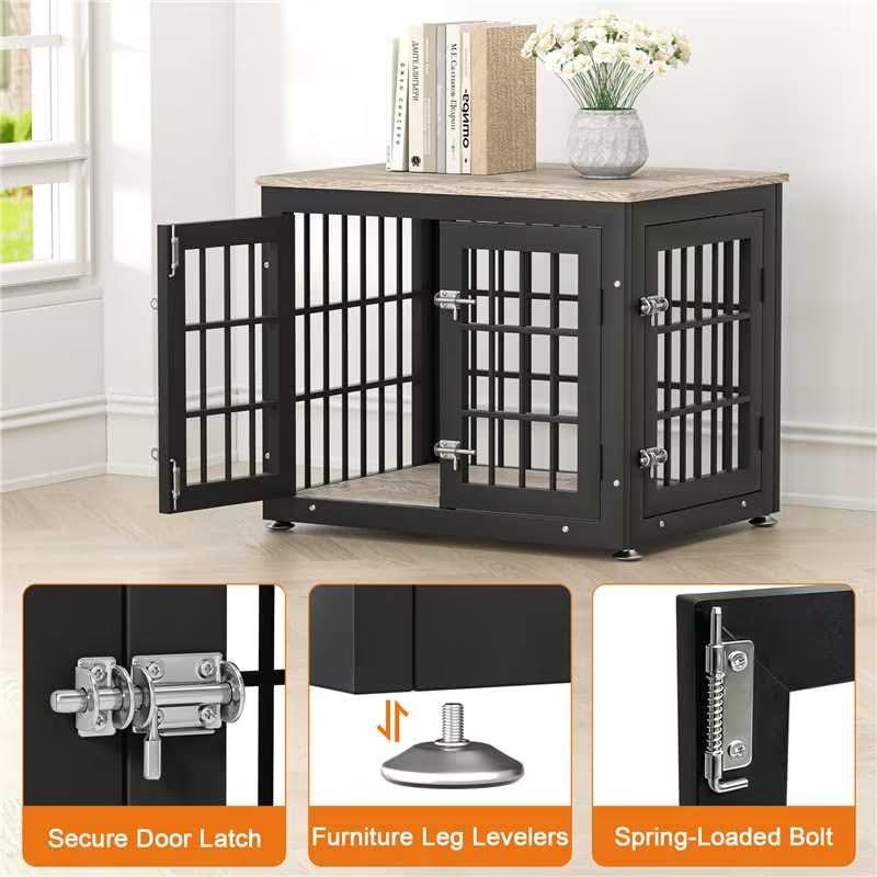 26" Heavy Duty Dog Crate Furniture for Small Dogs (Greige / 26.0"L x 20.5"W x 22.0"H)