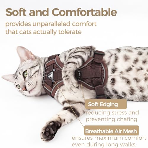 Cat Harness and Leash Set (Brown / Medium)