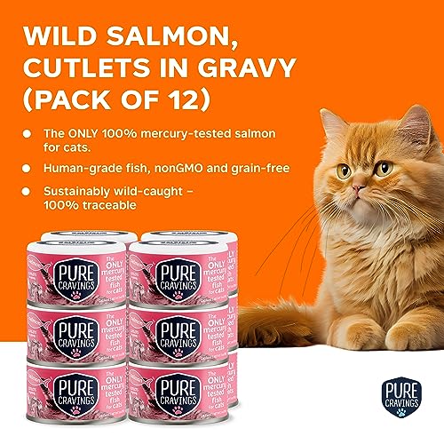 Wet Cat Food Canned Salmon Cutlets in Gravy