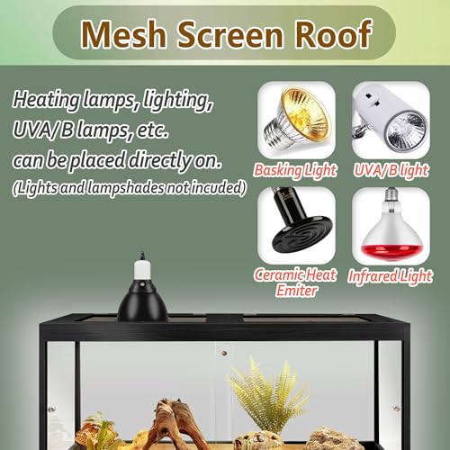 Bearded Dragon Tank 60 Gallon (Black / 60 Gallon (39x18x18) Inch)