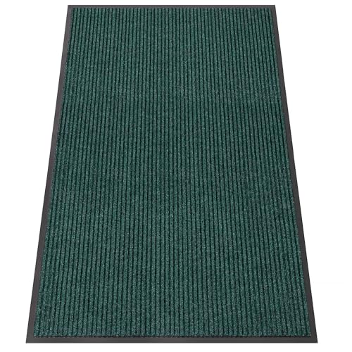 Indoor Outdoor Door Mat (Green Striped / 3' x 5' (Rectangular))