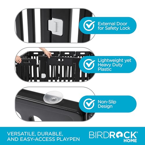Internet’s Best Dog Playpen with Lockable Door (Black / 12 Panels)