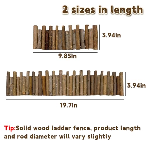 19.7 & 9.8In Wooden Hamster Bridge Fence Rat Climbing Toys for Gerbil Mouse