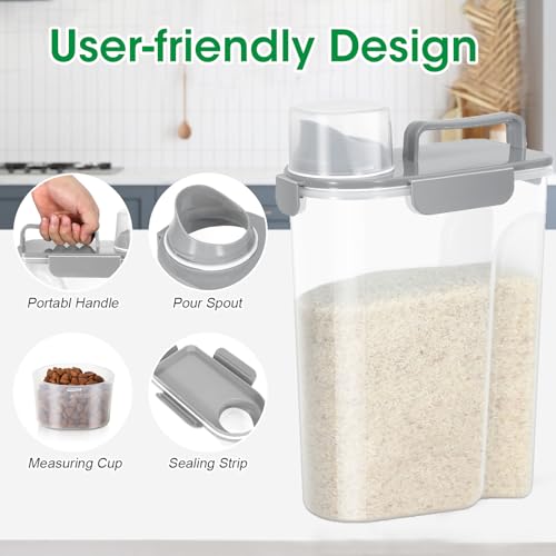 Rice Container 10 Lbs (6Qt-Light Grey)