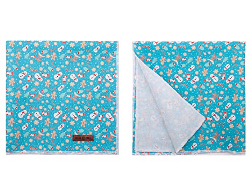 Christmas Dog Bandana (Blue Gingerbread Man / Small (Pack of 1))
