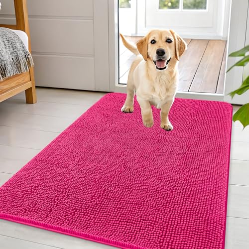 Dog Door Mat for Muddy Paws 44x32 (Hot Pink / 44" X 32")