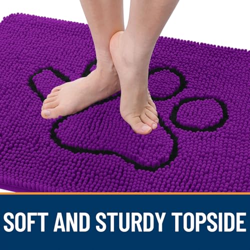 Dog Door Mat for Muddy Paws 30x20 (Purple / 30" X 20")
