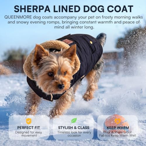 XL Warm Puffer Dog Jacket Ultra Thick Plush Quilting Winter Coat (X-Large / Dark Navy)
