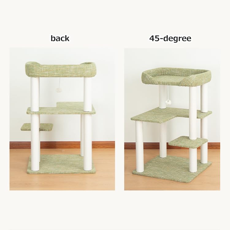 37.5" Cat Tree Tower for Large & Senior Cats (Green 37.4'')