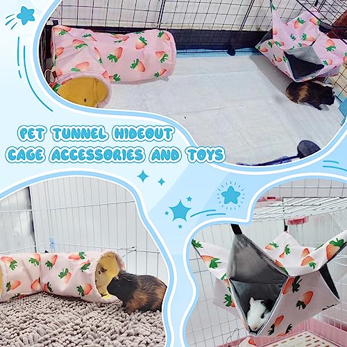 Large Caliber Guinea Pig & Rat Tunnel Hideout & Hammock (2. Hammock&Tunnel-strawberry)