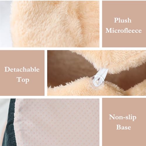 Cat Cave Bed Enclosed Self Warming Hideaway with Detachable Lid & Mat
