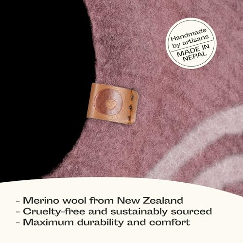 Cat Cave Merino Wool Bed for Indoor Cats (Rose Gold / Large)