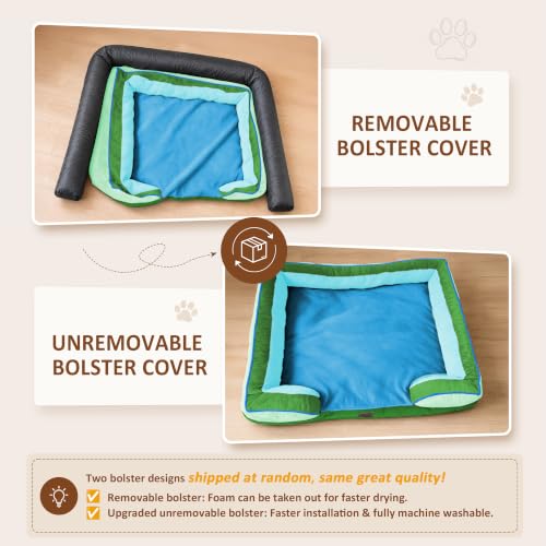 Orthopedic Dog Beds for Large Sized Dog with Bolster (36.0"L x 27.0"W x 8.0"Th / Boston)