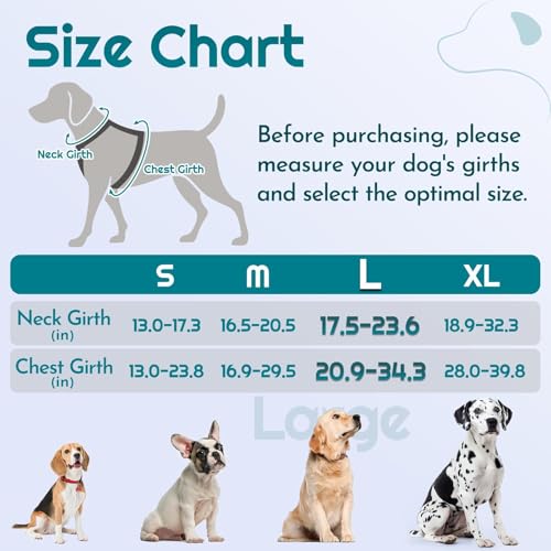 Dog Harness No Pull for Large Dogs (Large / Red & Teal)