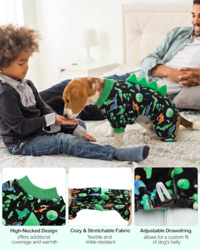 Dinosaur Costume Dog Pajamas (X-Large / Watercolor Dino Forest)