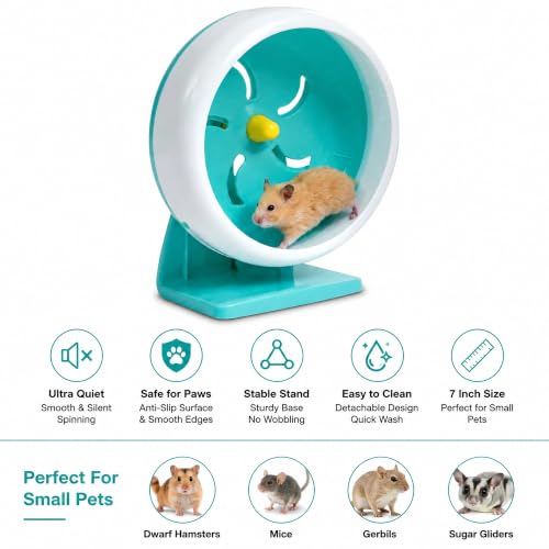 7 Inch Silent Hamster Exercise Wheel with Stand