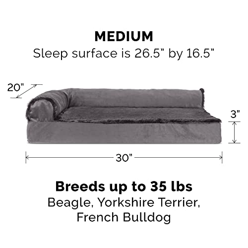 Cooling Gel Dog Bed for Medium (Medium / (Plush & Velvet) Platinum Gray)