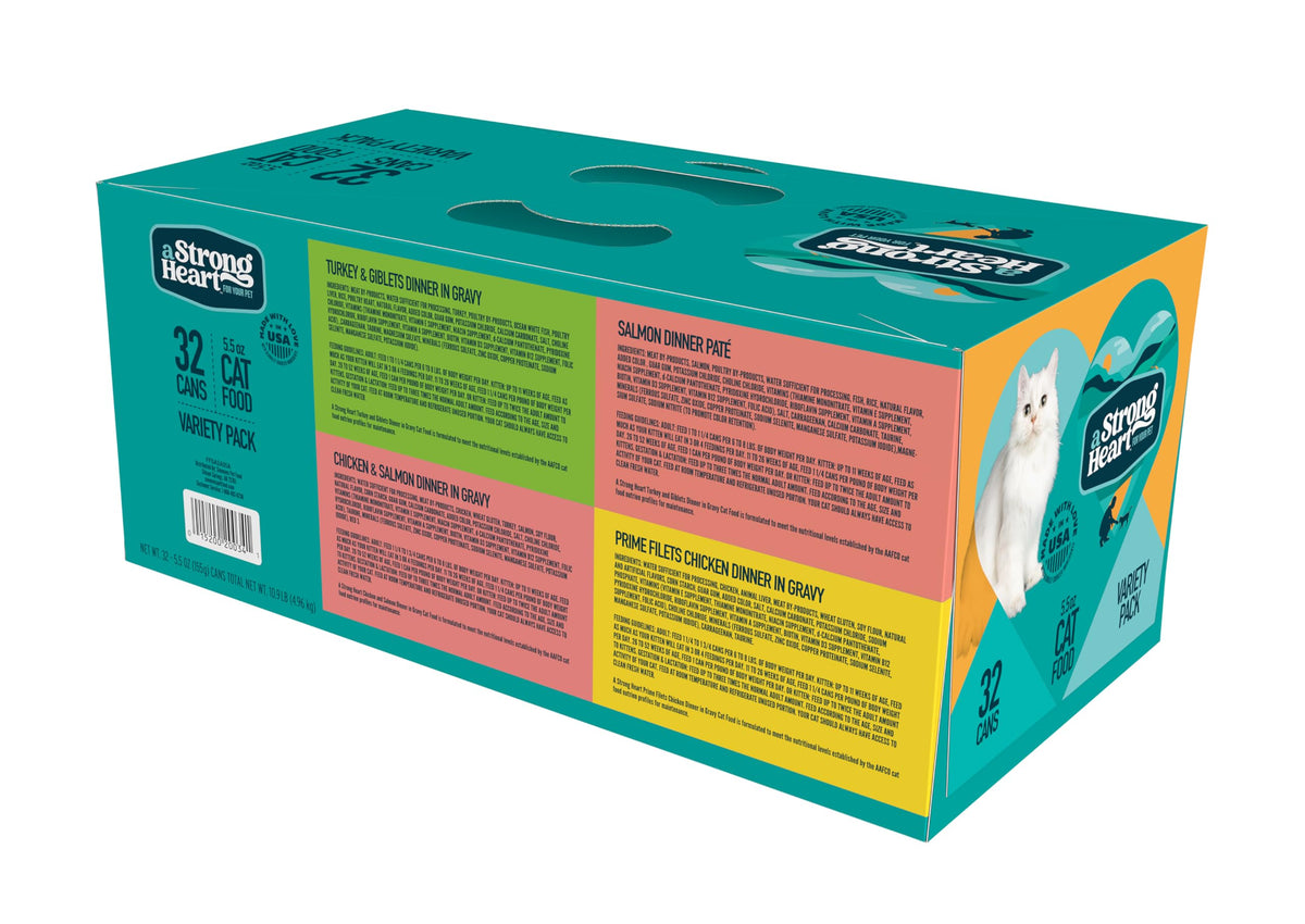 A Strong Heart Cat Food Dinner Variety Pack (5.5 Ounce (Pack of 32))