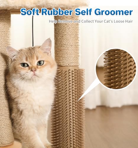 Made4Pets Kitten Toy Scratching Post with Self Groomer for Indoor Cats (17.5"H)