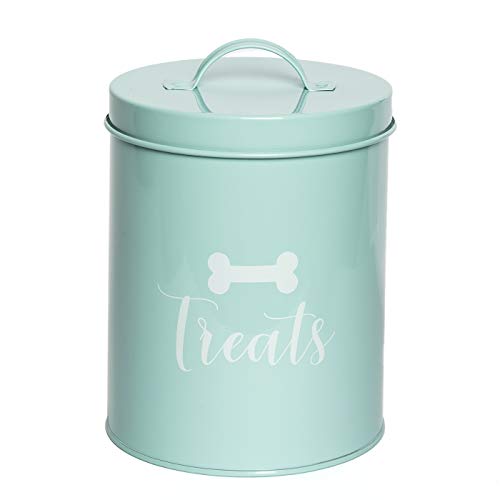Metal Pet Treat Jar with Airtight Lid for Dogs (Jasper (Powder Blue))