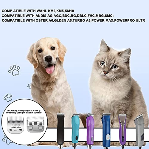 2PC 4FC Blade Detachable Grooming Blades Compatible with Andis Clipper (4fc:3/8''(9.5mm))