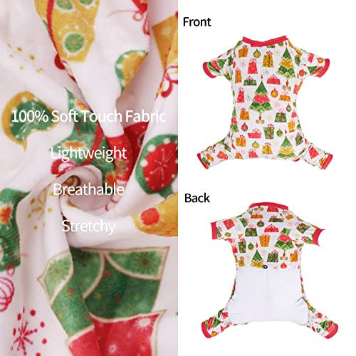 Small Dogs Christmas Outfit Soft Puppy Onesies Pjs Dog Pajamas Pet Coat Cat Apparel Comfy Doggie Jumpsuit Bodysuit for All Seasons (Xmas17 / Medium)