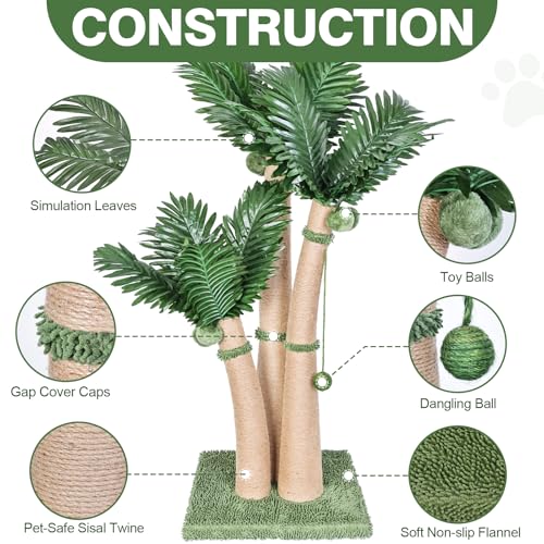 40'' Tall Cat Scratching Post Cat Tree (Style D)