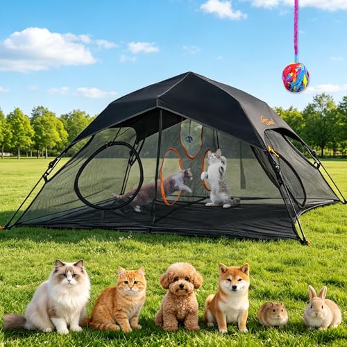 Outdoor Cat Play Tent for Indoors and Outdoors (Black / One layer)