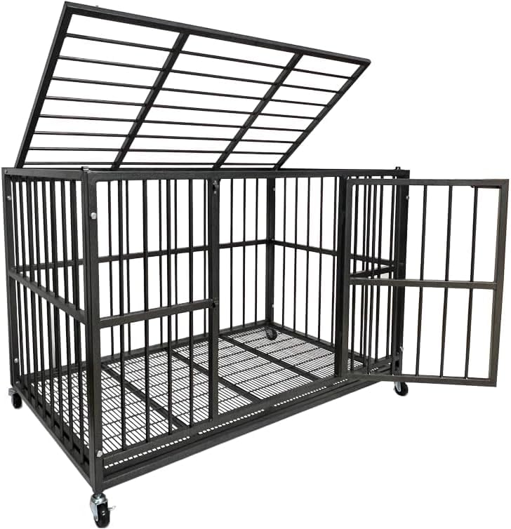 48" Heavy Duty Dog Crate (Black)