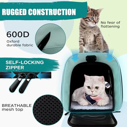 Dog Cat Carrier Pet Carriers for Small Medium Large Cats Dogs Carrier Soft Sided Small Puppy Dog Carrier Portable Foldable Airline Approved Dog Cat Travel Carrier Green Large (20.0"L x 13.0"W x 13.0"H / Green)